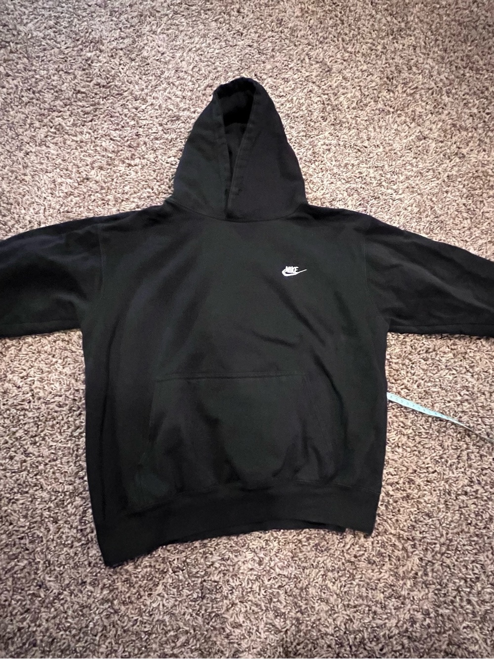 Nike Black Crewneck Hoodie with White Swoosh